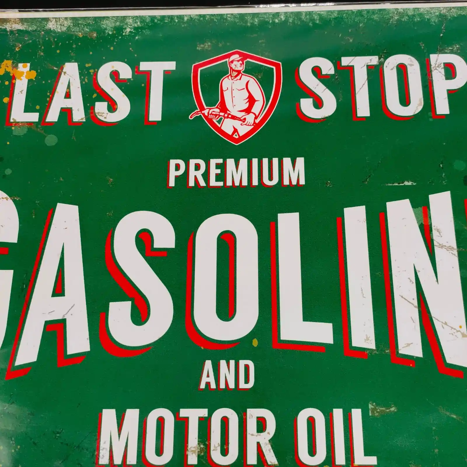 Plaque métal vintage Gasoline