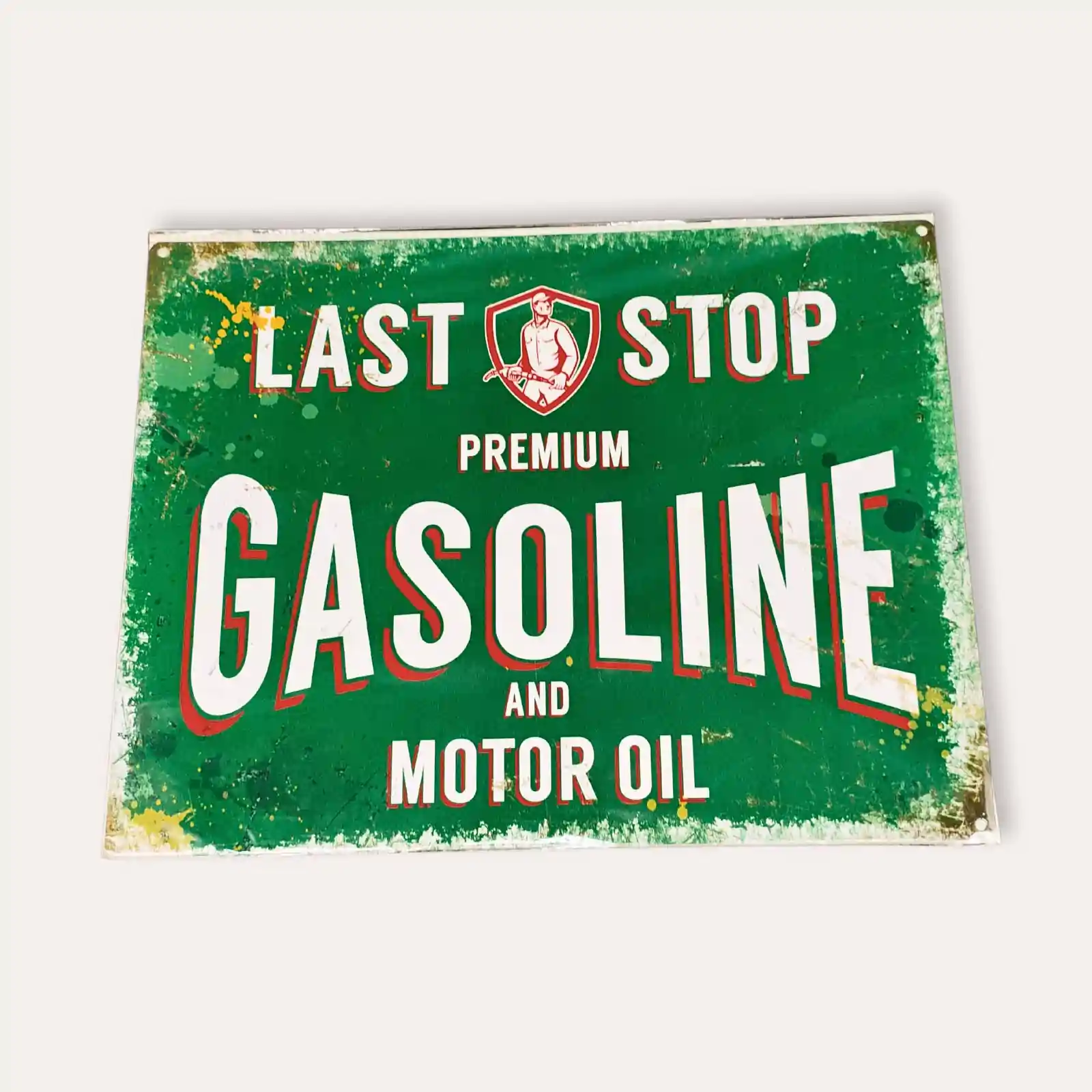 Plaque métal vintage Gasoline