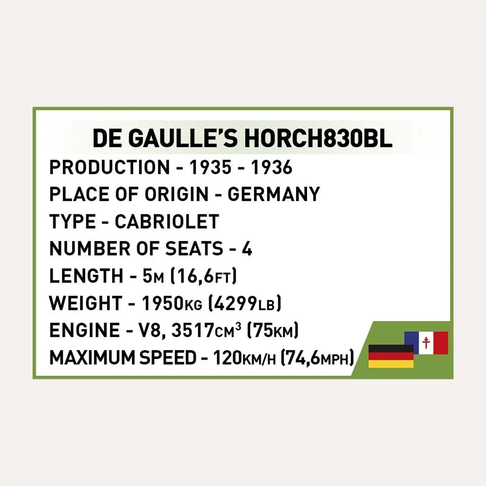 De Gaulle Horch 830BL