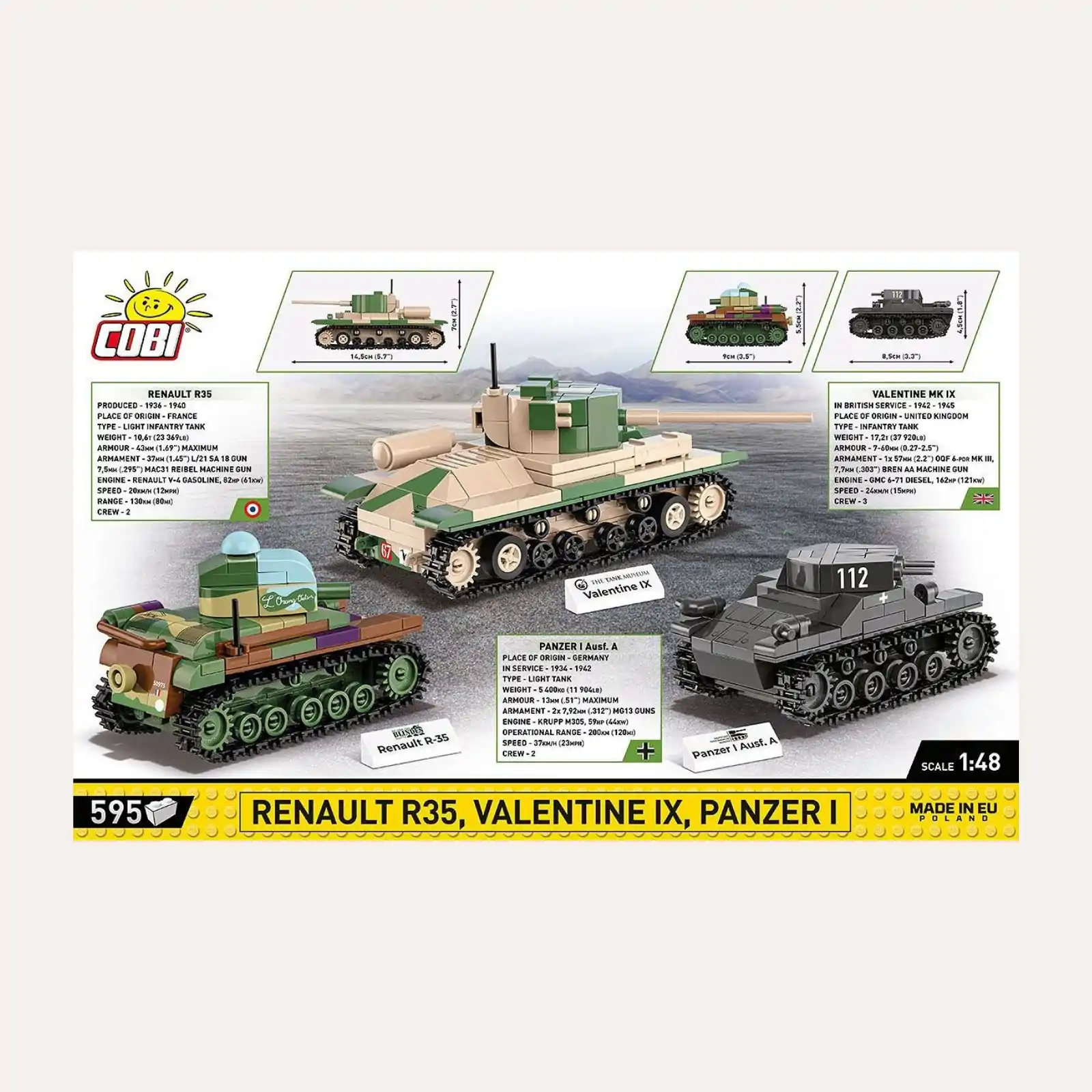 Renault R35 - Valentine IX - Panzer I
