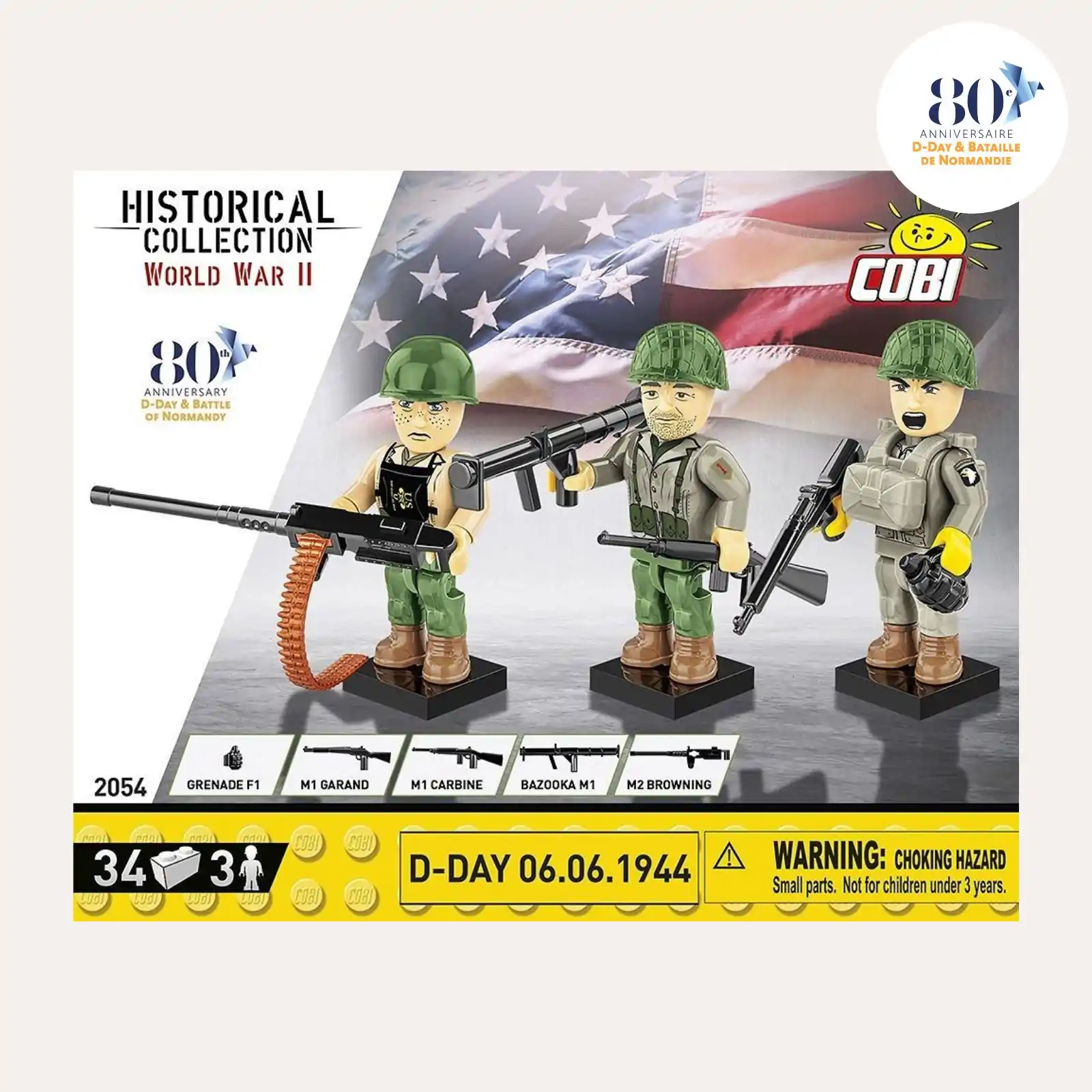3 Figurines Soldats COBI 2054 - Collection 80e DDAY
