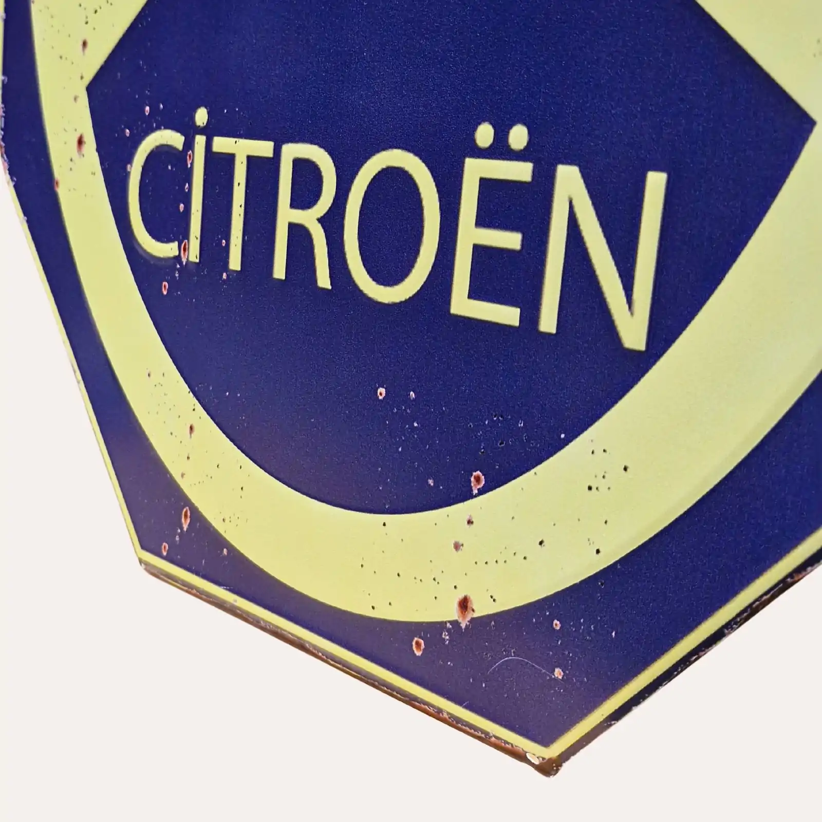 Plaque décorative logo Citroen ancien relief et marques