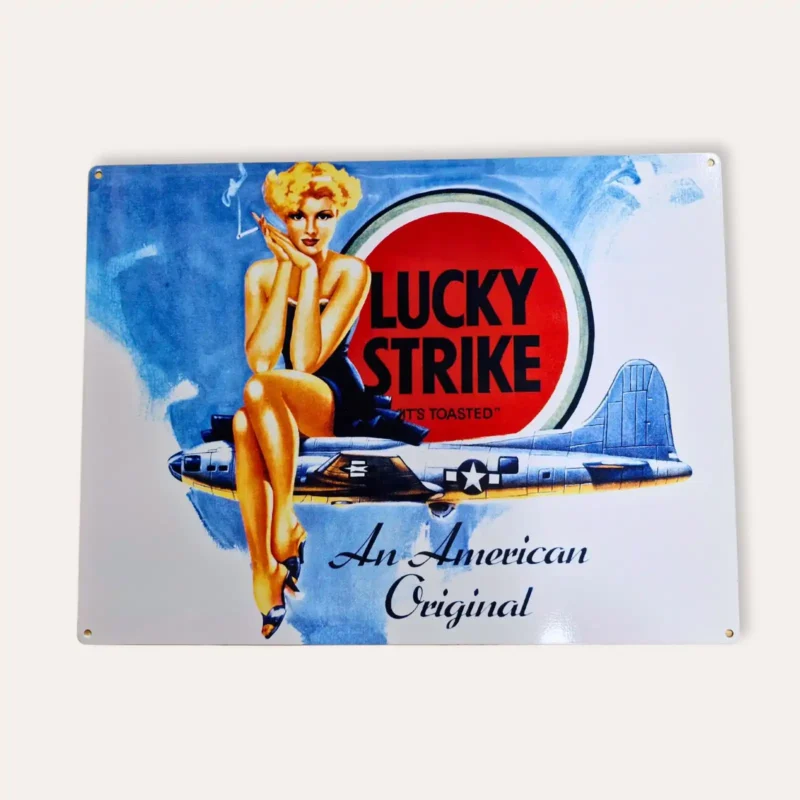 Plaque décorative métal vintage – Lucky Strike