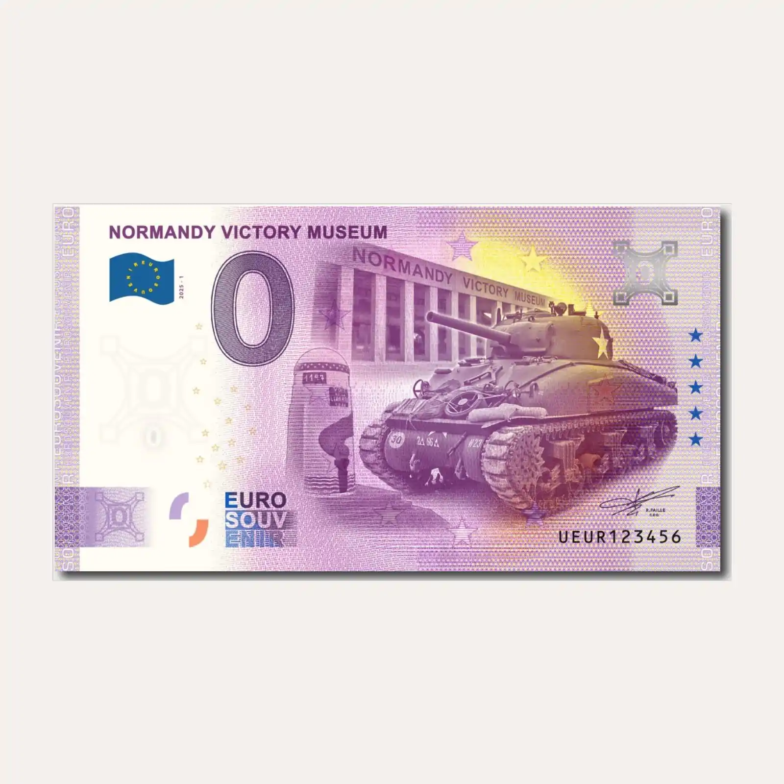 Billet souvenir 0€ – Normandy Victory Museum (édition 2025 numérotée) - Recto